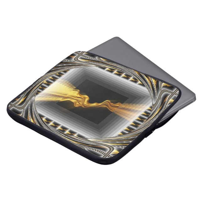 Üppiges Warp-Gateway Flüssiges Gold & Schwarzes Ac Laptopschutzhülle (Vorne Oben)