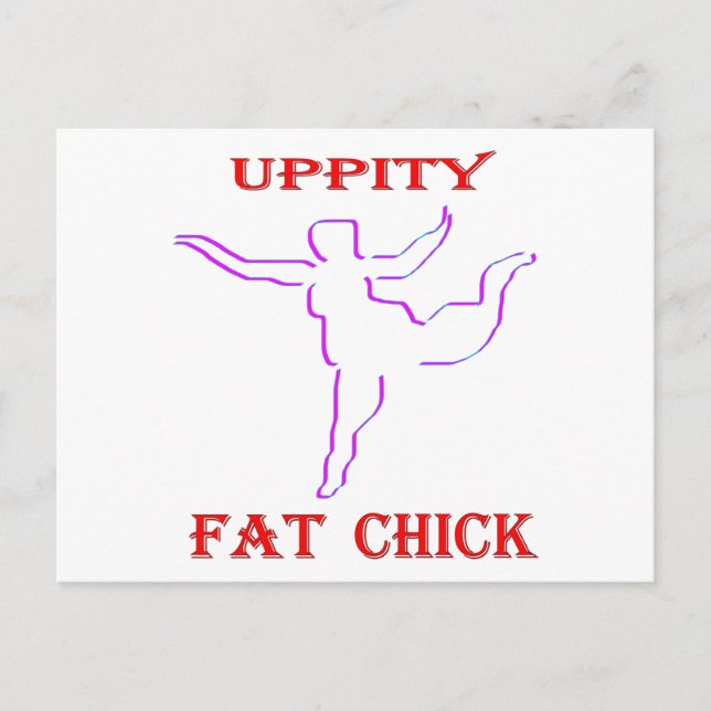 Uppity Fat Chick Postkarte (Vorderseite)