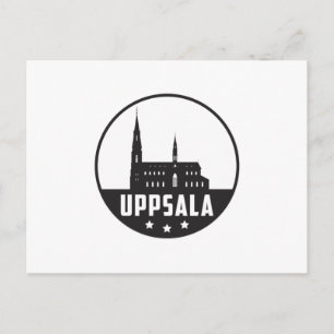 Uppsala Sweden City Skyline Cityscape Funny Gift Postkarte