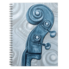 Upright Bass Blue Notebook Notizblock