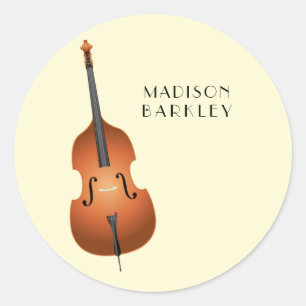 Upright Bass Music Teacher Jazz Runder Aufkleber