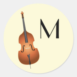 Upright Bass Music Teacher Jazz Runder Aufkleber