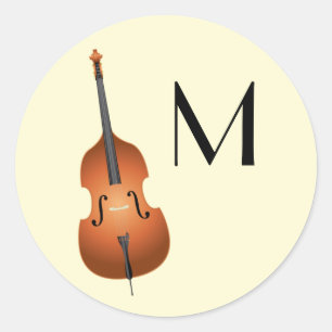 Upright Bass Music Teacher Jazz Runder Aufkleber