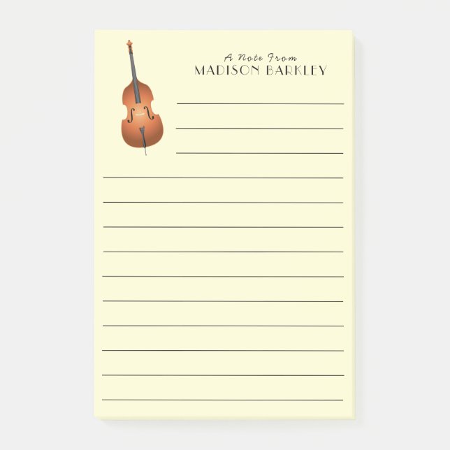 Upright Bass Musician Music Teacher Jazz Band Post-it Klebezettel (Vorderseite)