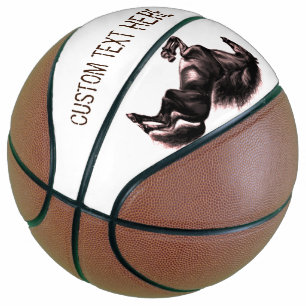 Upright Black Wild Hord Custom Text Basketball