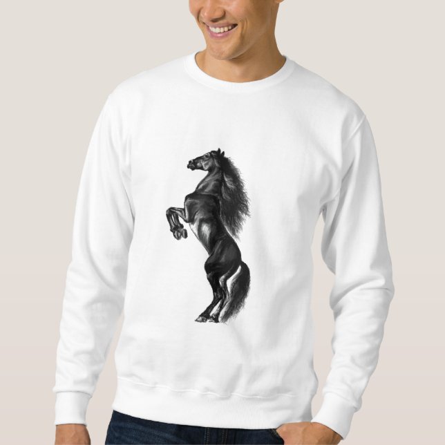 Upright Black Wild Horse Sweatshirt (Vorderseite)