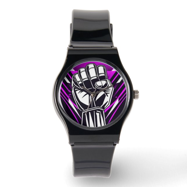 UPRIGHT, Silikonband des ersten Comic Unisex Armbanduhr (Vorderseite)