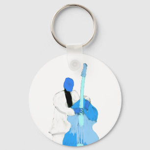 uprightbassplayerBlueWhiteversion Schlüsselanhänger