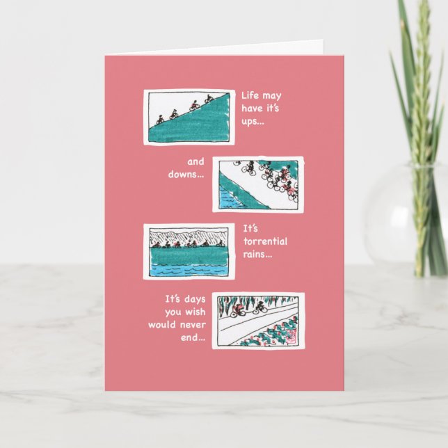 "Ups & Downs" Rose pour vous Carte de voeux (Devant)