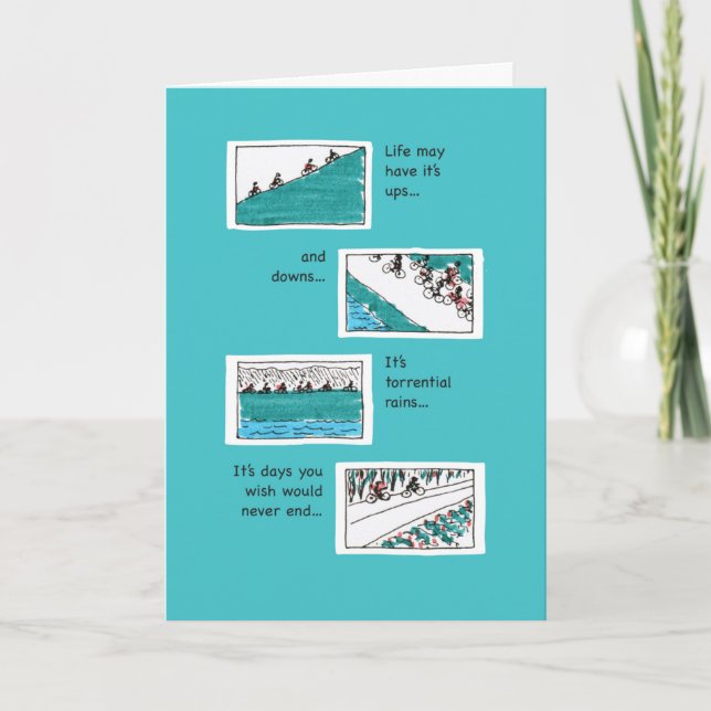 "Ups & Downs" Turquoise pour vous Carte de voeux (Devant)