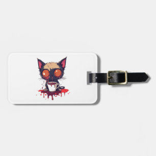 Ups Mieze � Traurige Kawaii-Katze Kaffeeliebhaberi Gepäckanhänger