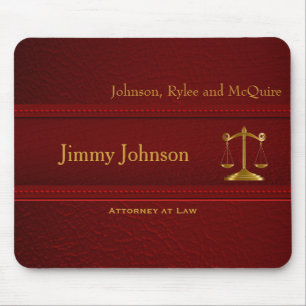 Upscale Deep Red Leather - Anwaltsdesign Mousepad
