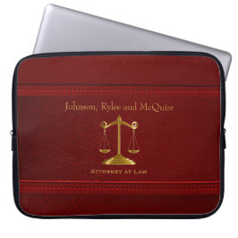 Upscale Deep Red Leather - ⚖ Laptopschutzhülle