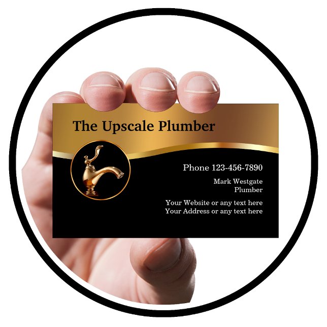 Upscale Plumber Service-Visitenkarten Visitenkarte (Von Creator hochgeladen)