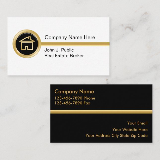 Upscale Real Anwesen Business Cards Visitenkarte (Vorne/Hinten)