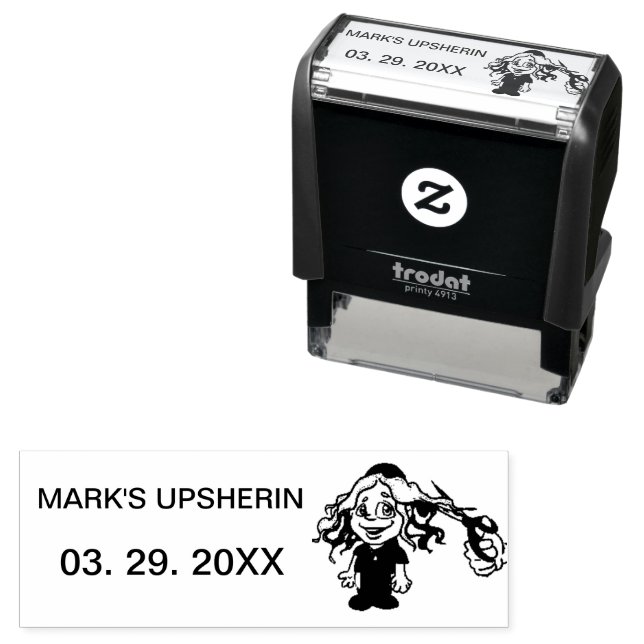 Upsherin Briefmarke für Labels auf Umschlag Permastempel (Beispiel)