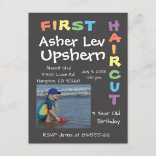 Upshern Upshernish Upsherin Postcard Einladung Postkarte