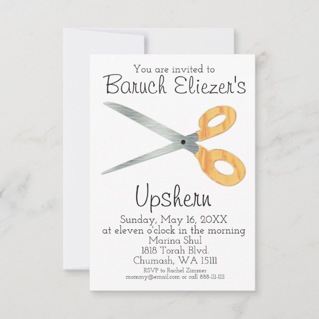 Upshernish Einladung Upshern Upsherin Einladungen (Vorderseite)