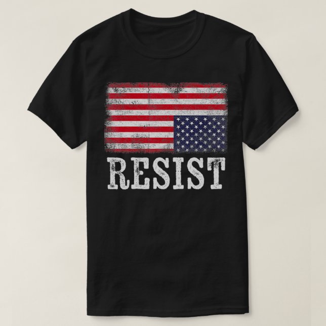 Upside Down American Flag Resist Distress United S T-Shirt (Design vorne)
