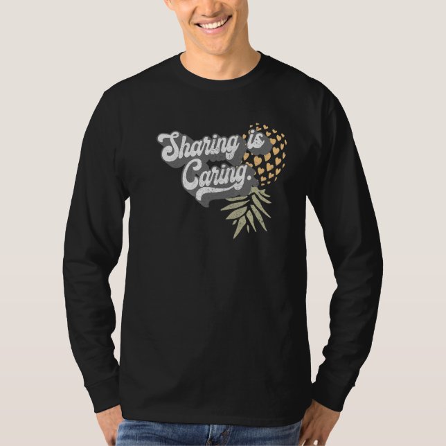 Upside Down Ananas Sharing Kümmre Swinger T-Shirt (Vorderseite)
