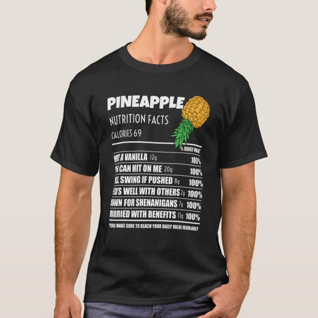Upside Down Pineapple Pineapple Nutrition Facts Sw T-Shirt (Vorderseite)