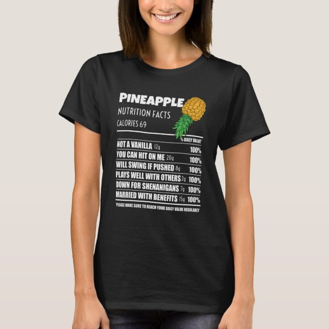 Upside Down Pineapple Pineapple Nutrition Facts Sw T-Shirt (Vorderseite)
