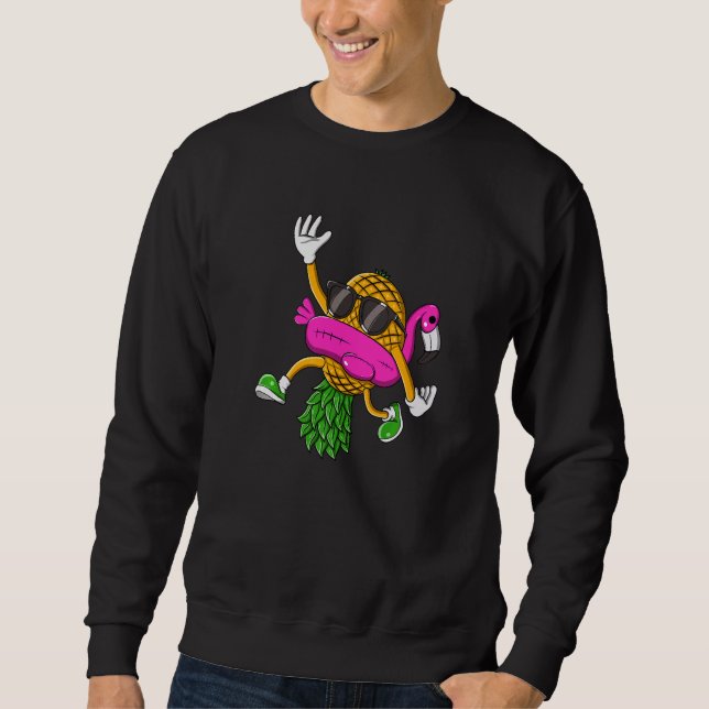 Upside Down Pineapple Swinger Flamingo for Men Wom Sweatshirt (Vorderseite)