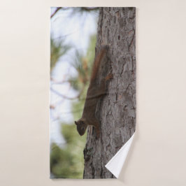 Upside Down Squirrel Bath Towel Badehandtuch