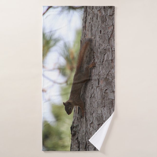 Upside Down Squirrel Bath Towel Badehandtuch (Badehandtuch)
