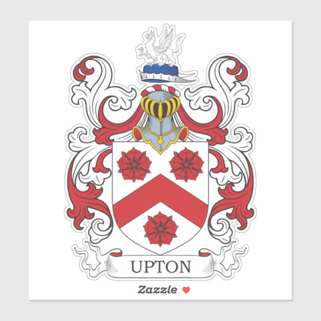 Upton Familienwappen Aufkleber (Blatt)