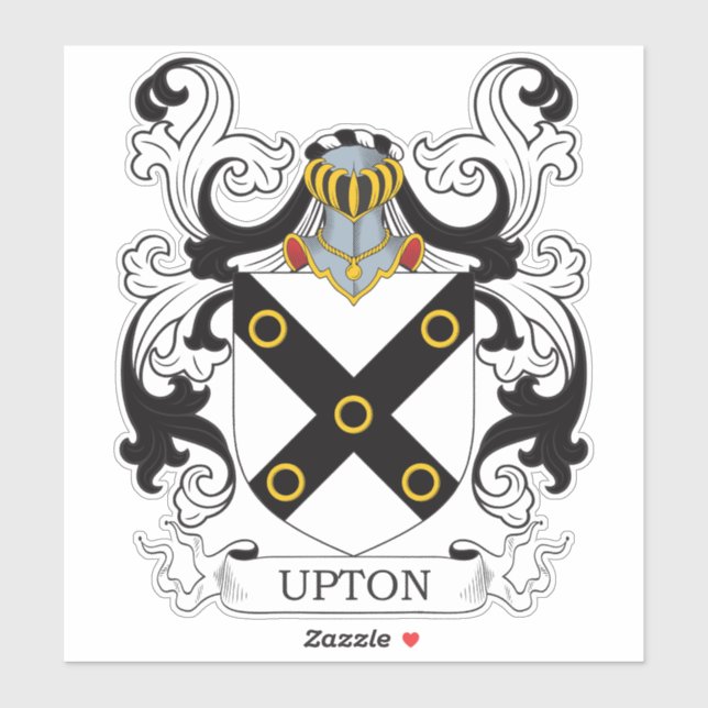 Upton Familienwappen Aufkleber (Blatt)