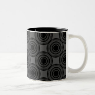 Uptown Trendy Circles Tasse, Dunkelgrau Zweifarbige Tasse