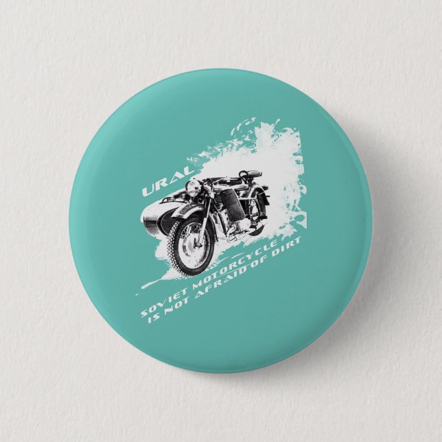 Ural-Motorrad mit Sidecar hat keine Angst vor Schm Button (Vorderseite)