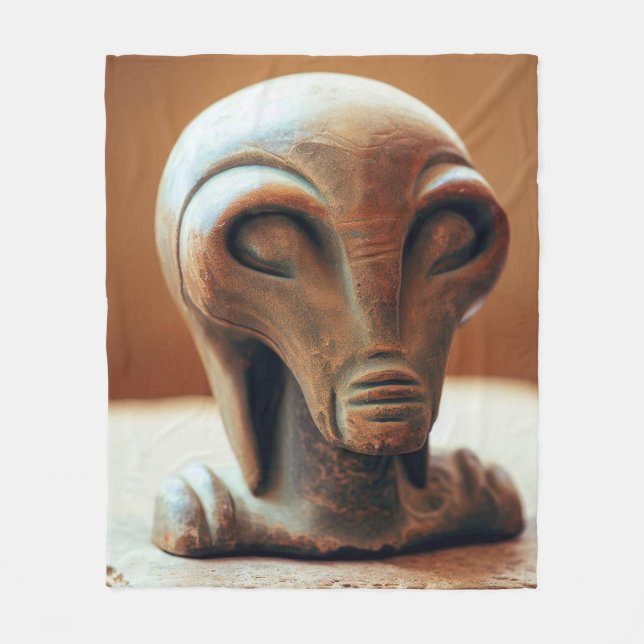 Uralte Alien Statue Fleecedecke (Vorderseite)