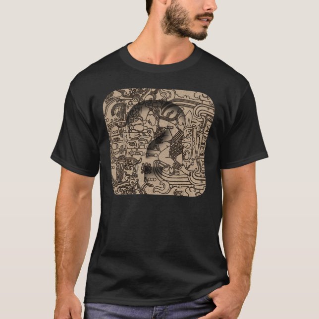 Uralte Maya UFO - Carving on Pacal's Sarcophagus T-Shirt (Vorderseite)