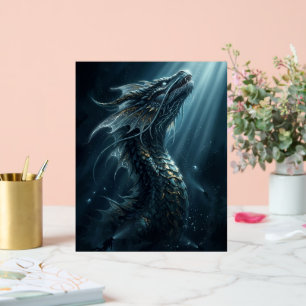 Uralter leuchtender Seedrache - Mythische Tiefe Acrylschild