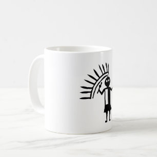 uraltes Idol Geoglyph-Symbol Petroglyph amerindian Kaffeetasse