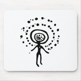 uraltes Idol Geoglyph-Symbol Petroglyph amerindian Mousepad
