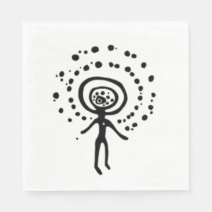 uraltes Idol Geoglyph-Symbol Petroglyph amerindian Serviette