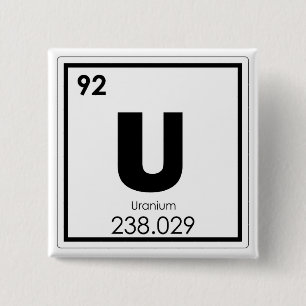 Uran Symbolchemieformel des chemischen Elements Button