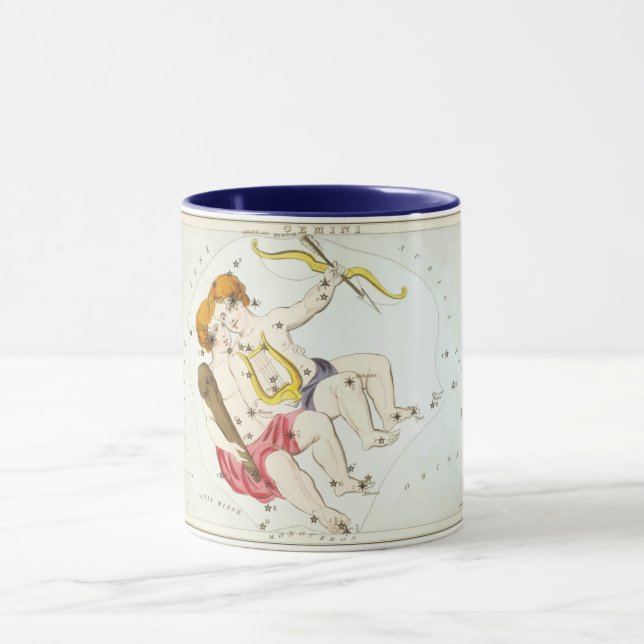 Urania Mirror Gemini Constellation Antique Print Tasse (Zentrum)