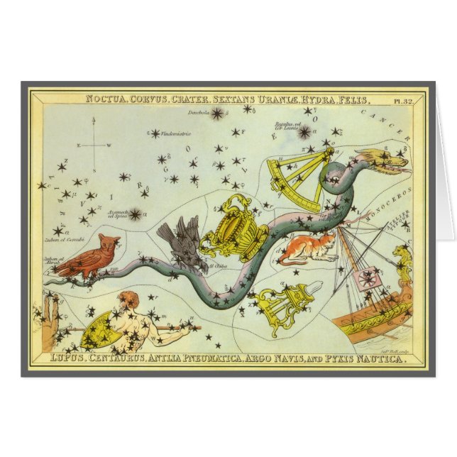 Urania-Spiegel, Vintage Astronomie-Himmelskarte (Vorderseite (Horizontal))