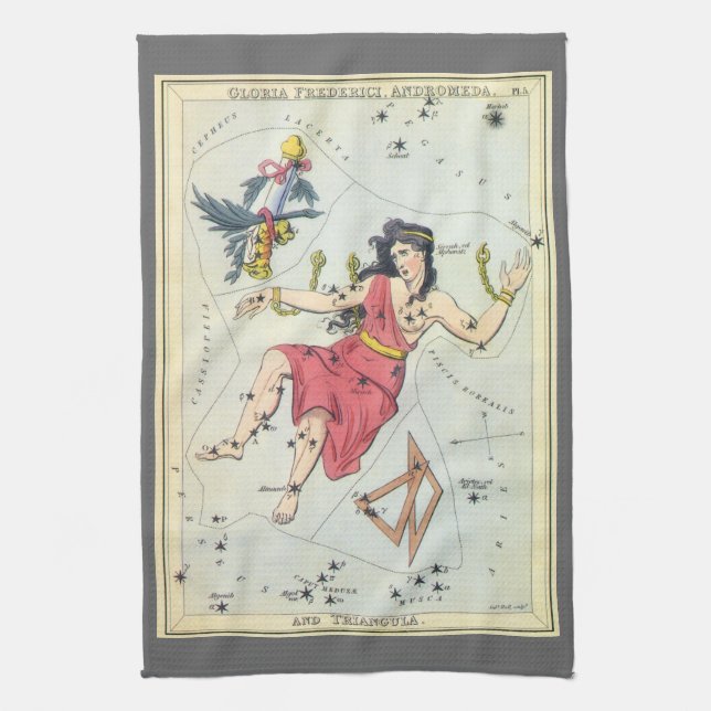 Urania-Spiegel, Vintage Astronomie-Himmelskarte Geschirrtuch (Vertikal)