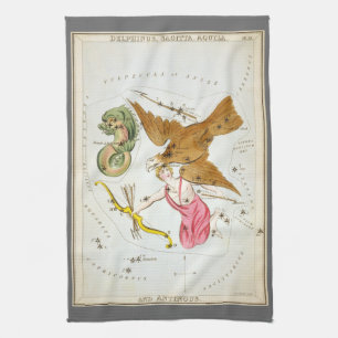 Urania-Spiegel, Vintage Astronomie-Himmelskarte Geschirrtuch