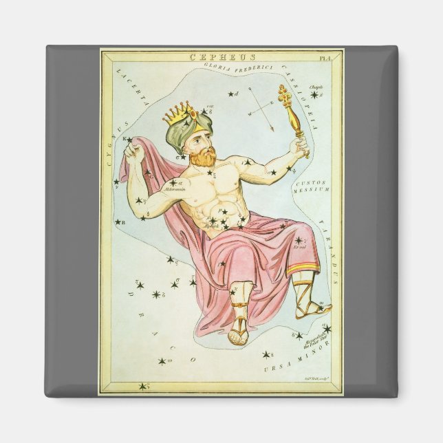 Urania-Spiegel, Vintage Astronomie-Himmelskarte Magnet (Vorne)