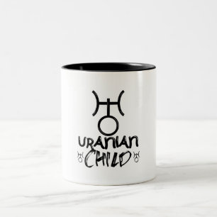 Uranian Kind Symbol Astrologie Sternzeichen Planet Zweifarbige Tasse