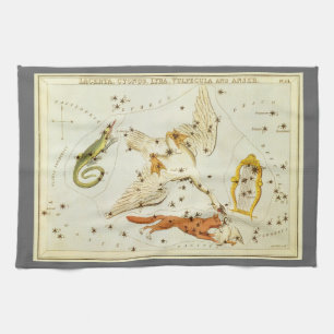 Urania's Mirror, Vintage Astronomiekarte des Himme Geschirrtuch
