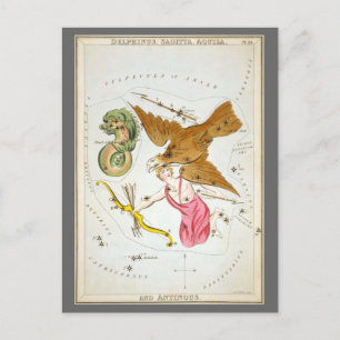 Urania's Spiegel, Vintage-Astronomie-Himmelskarte Postkarte