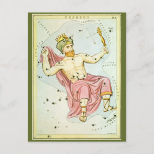 Urania's Spiegel, Vintage-Astronomie-Himmelskarte Postkarte