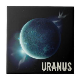 Uranus blauer Planet 3D-Universum-Darstellung Fliese